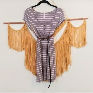 3 for $12 Gray and white striped dress